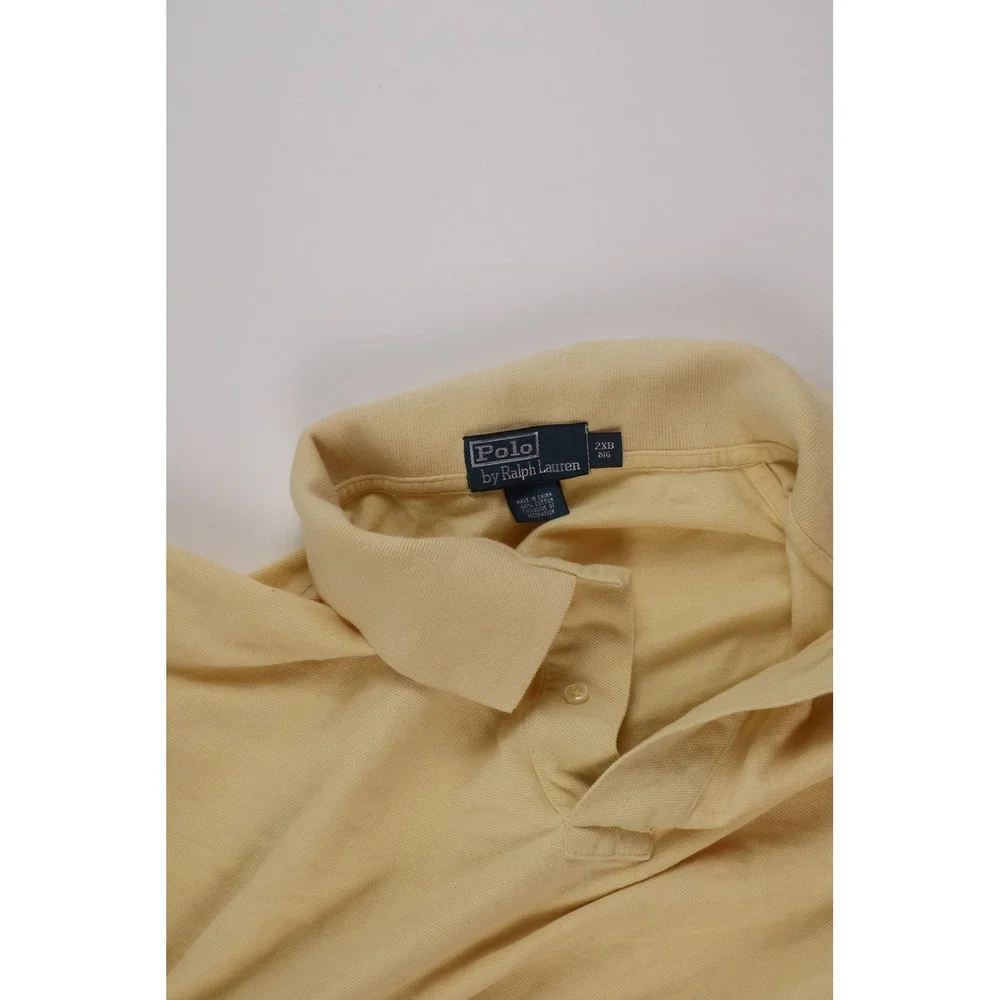 Polo Ralph Lauren Mens Polo Shirt Short Sleeve Yellow Solid 2XB Excellent